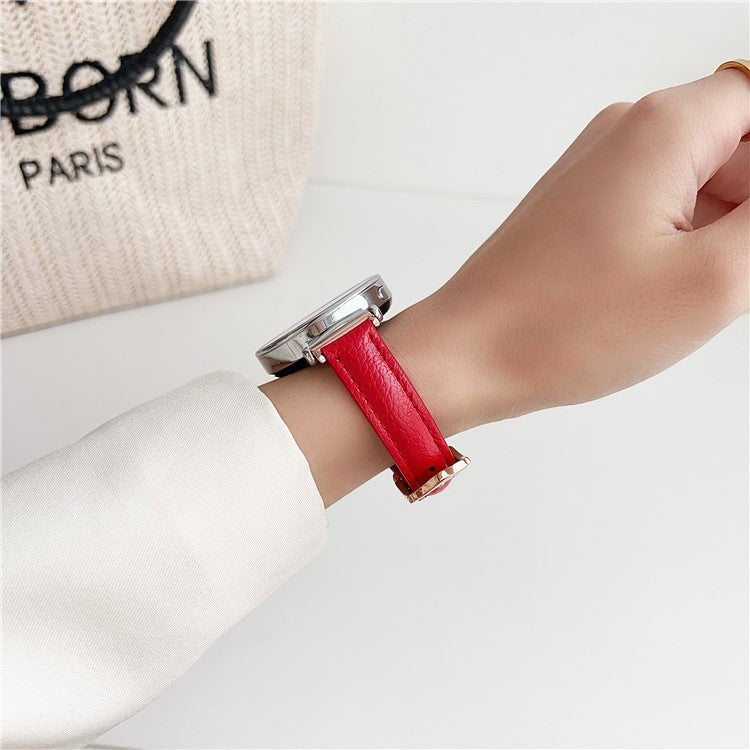 For Samsung Galaxy Watch3 45mm / Huawei Watch GT 4 46mm Strap 22mm PU Leather Watch Band - Reddish Brown