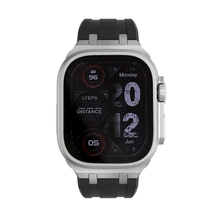 For Apple Watch 10 46mm / Ultra 2 / Ultra 49mm / 9 8 7 45mm / SE (2023) SE (2022) SE 6 5 4 44mm / 3 2 1 42mm Silicone Strap Butterfly Buckle Watchband - Blue