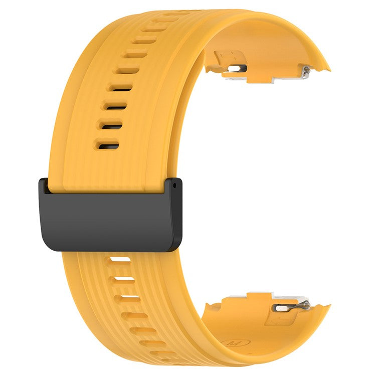 For Huawei Watch D Adjustable Silicone+Metal Watch Strap Flexible Wrist Band with Buckle - Yellow