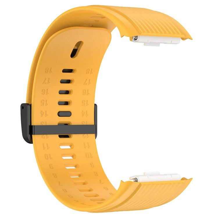For Huawei Watch D Adjustable Silicone+Metal Watch Strap Flexible Wrist Band with Buckle - Yellow