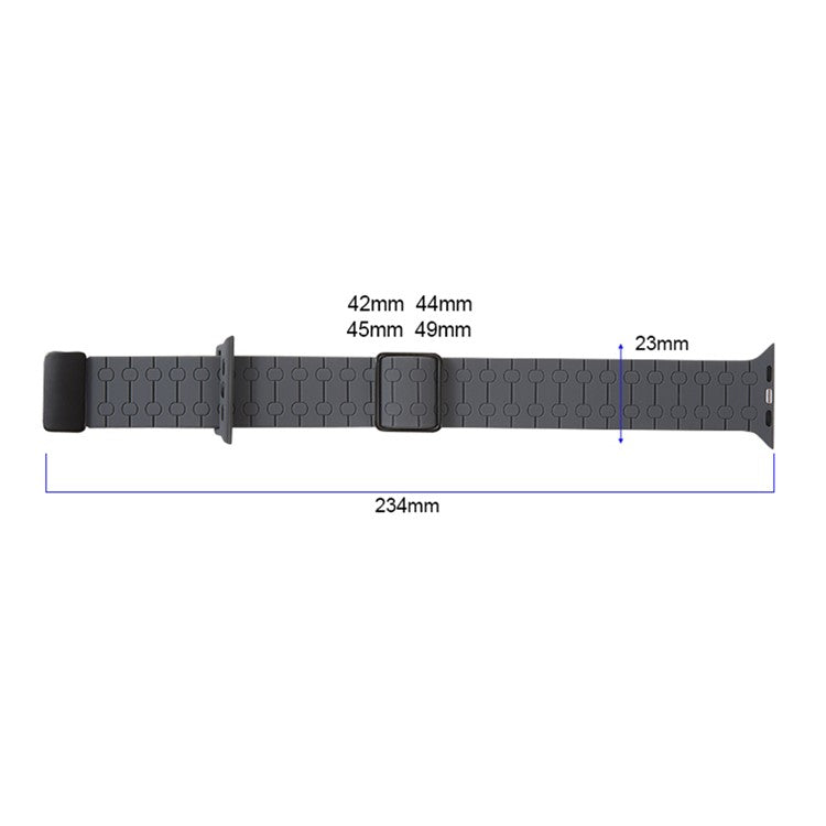 For Apple Watch 10 46mm / Ultra 2 / Ultra 49mm / 9 8 7 45mm / SE (2023) SE (2022) SE 6 5 4 44mm / 3 2 1 42mm Liquid Silicone Strap - Midnight Blue