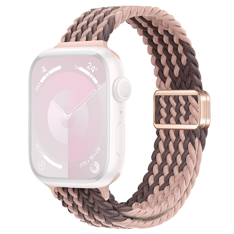 For Apple Watch 10 46mm / Ultra 2 / Ultra 49mm / 9 8 7 45mm / SE (2023) SE (2022) SE 6 5 4 44mm / 3 2 1 42mm Watch Strap Braided Nylon Band - Smoke Violet