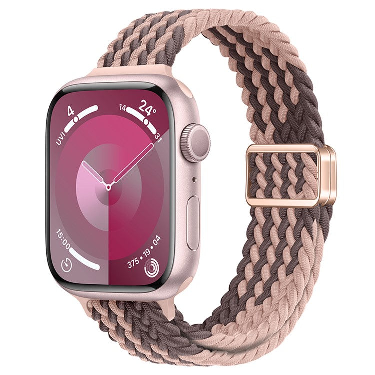 For Apple Watch 10 46mm / Ultra 2 / Ultra 49mm / 9 8 7 45mm / SE (2023) SE (2022) SE 6 5 4 44mm / 3 2 1 42mm Watch Strap Braided Nylon Band - Smoke Violet