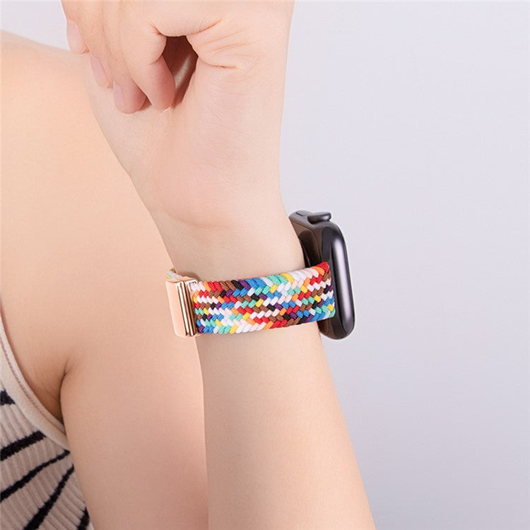 For Apple Watch 10 46mm / Ultra 2 / Ultra 49mm / 9 8 7 45mm / SE (2023) SE (2022) SE 6 5 4 44mm / 3 2 1 42mm Watch Strap Braided Nylon Band - Smoke Violet