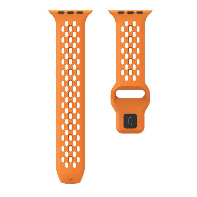 For Apple Watch 10 46mm / Ultra 2 / Ultra 49mm / 9 8 7 45mm / SE (2023) SE (2022) SE 6 5 4 44mm / 3 2 1 42mm Watch Band Fluoro Rubber Wrist Strap - Orange