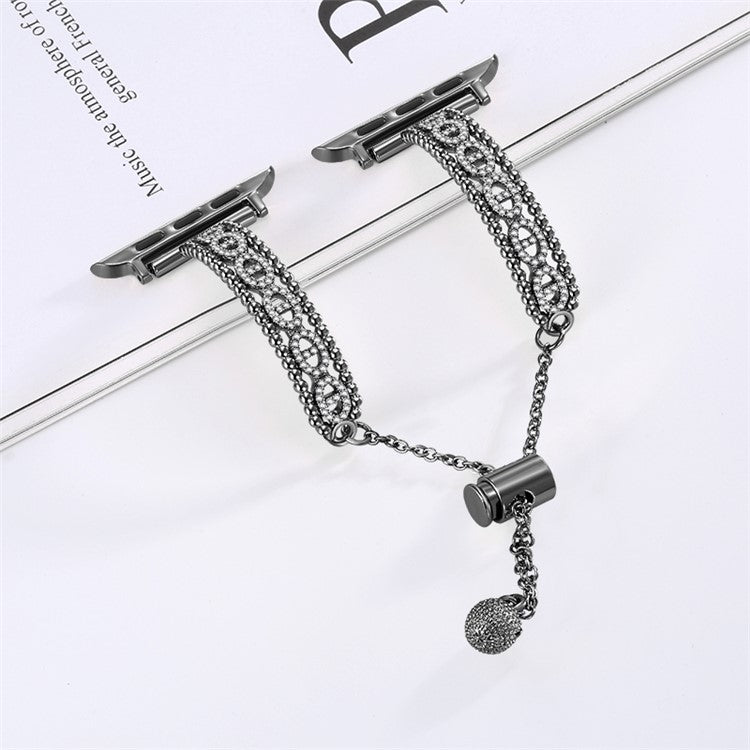 Pure Copper Watch Strap for Apple Watch 10 46mm / Ultra 2 / Ultra 49mm / 9 8 7 45mm / SE (2023) SE (2022) SE 6 5 4 44mm / 3 2 1 42mm - Black