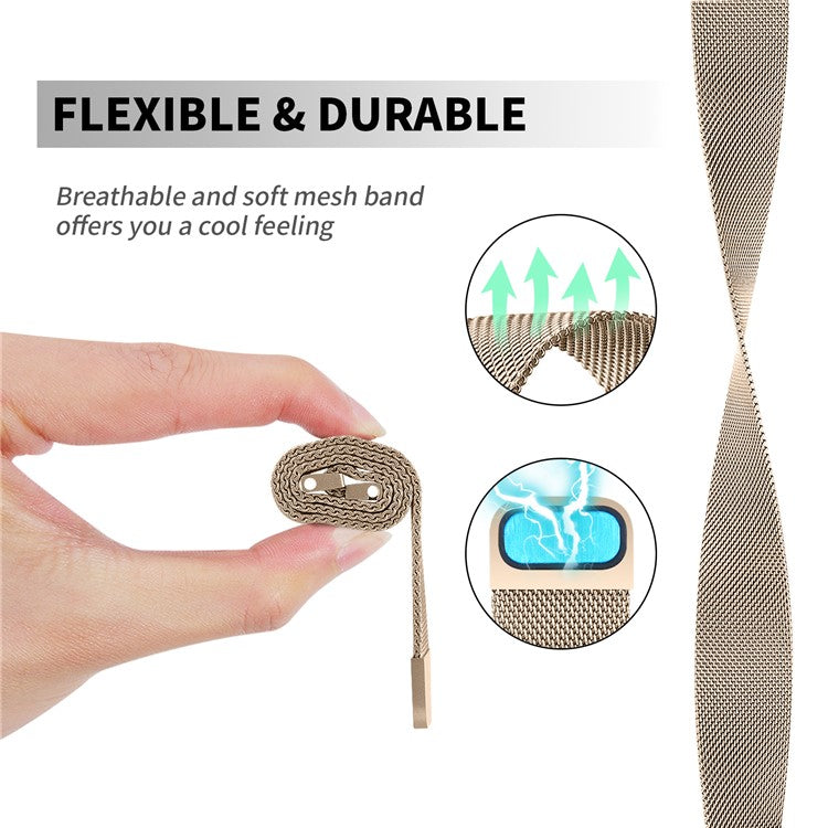 For SyncUP Kids Watch Stainless Steel Replacement Strap Magnetic Milanese Wrist Band - Vintage Gold