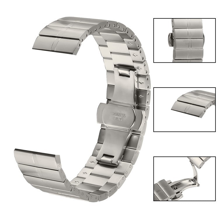 For Haylou RT LS05S Stainless Steel Strap Line Design Smart Watch Replacement Band - Titanium Alloy Color