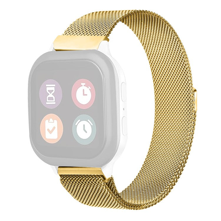 For Verizon GizmoWatch 2 Milanese Mesh Strap Stainless Steel Magnetic Watch Band - Gold