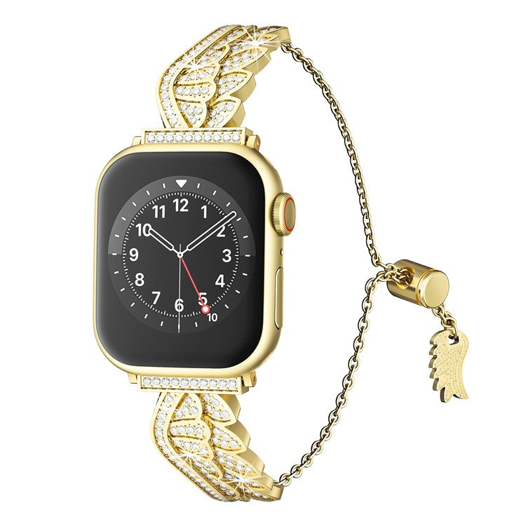 Wing Design Strap for Apple Watch 10 46mm / Ultra 2 / Ultra 49mm / 9 8 7 45mm / SE (2023) SE (2022) SE 6 5 4 44mm / 3 2 1 42mm Alloy Bracelet - Gold