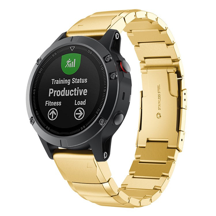 KALEBOL KLB-YZBXG-001 For Garmin Fenix 7S / 7S Pro Watch Strap 20mm Stainless Steel Watch Band - Gold