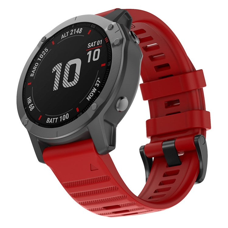 KALEBOL KLB-AWGJ-001 For Garmin Fenix 7X / 7X Pro Silicone Watch Band 26mm Concave Dot Wrist Strap - Red
