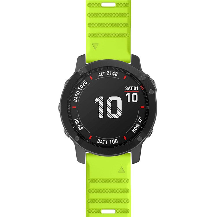 KALEBOL KLB-AWGJ-001 For Garmin Fenix 7 / 7 Pro 22mm Watch Band Concave Dot Silicone Strap - Yellowgreen