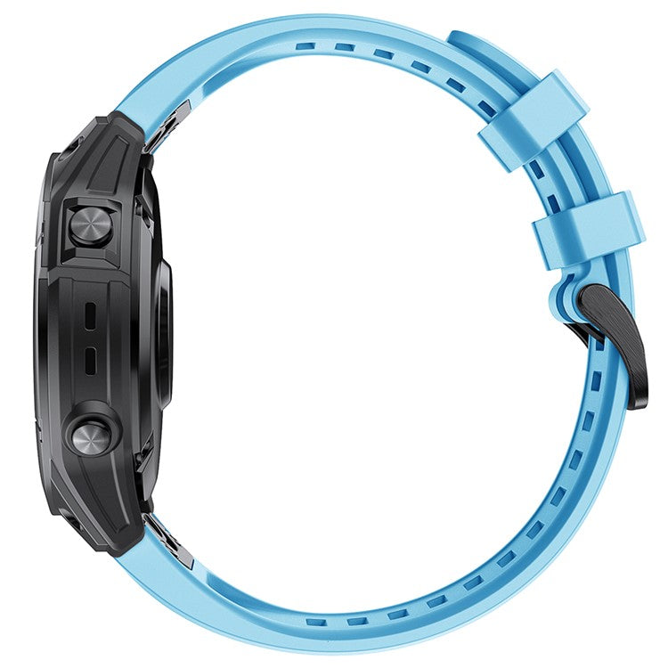 KALEBOL KLB-TXGJ-001 For Garmin Fenix 7S / 7S Pro 20mm Silicone Watch Strap Trapezoidal Holes - Sky Blue