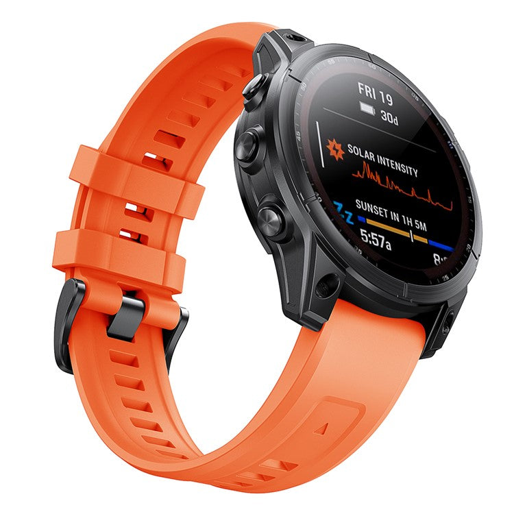 KALEBOL KLB-LWGJ-001 For Garmin Fenix 7 / 7 Pro Strap Replacement QuickFit 22mm Silicone Watch Band - Orange