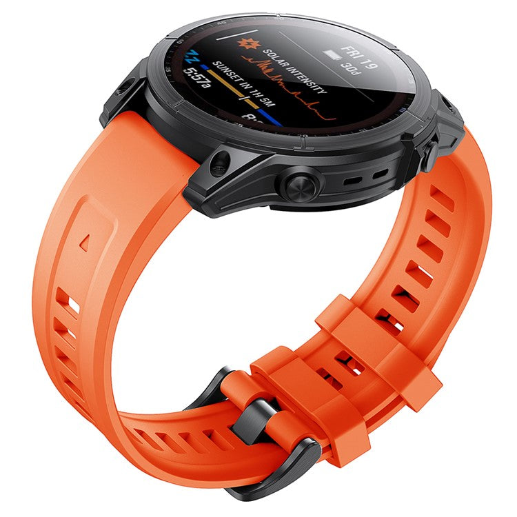 KALEBOL KLB-LWGJ-001 For Garmin Fenix 7 / 7 Pro Strap Replacement QuickFit 22mm Silicone Watch Band - Orange
