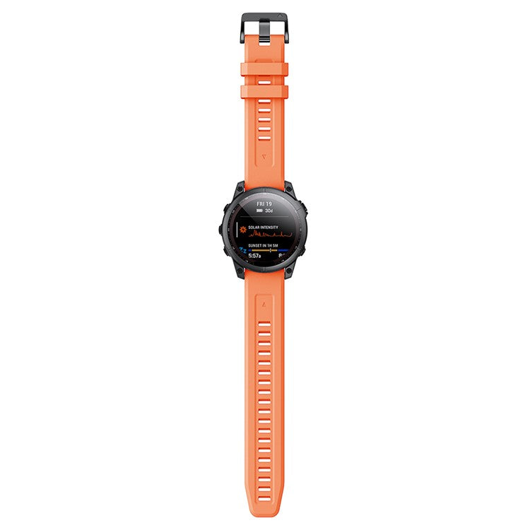 KALEBOL KLB-LWGJ-001 For Garmin Fenix 7 / 7 Pro Strap Replacement QuickFit 22mm Silicone Watch Band - Orange