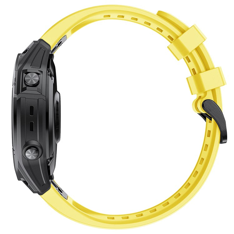 KALEBOL KLB-LWGJ-001 For Garmin Fenix 7 / 7 Pro Strap Replacement QuickFit 22mm Silicone Watch Band - Yellow