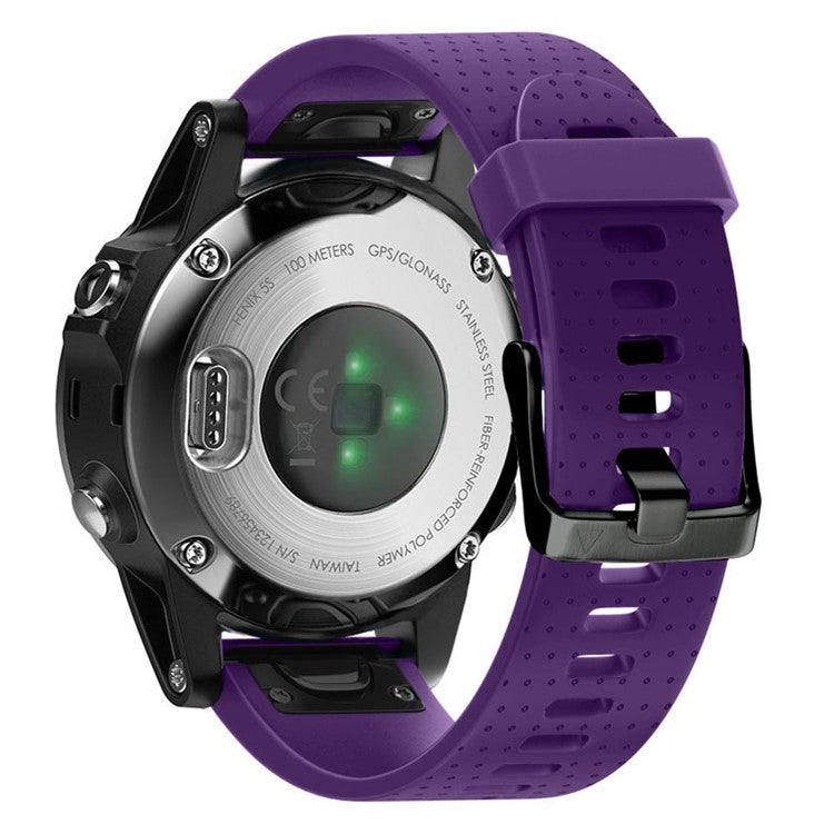 KALEBOL KLB-YDGJ-001 For Garmin Fenix 7S / Fenix 7S Pro Watch Strap 20mm Dot Texture Silicone Watchbands - Purple
