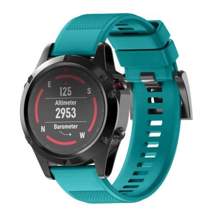 KALEBOL KLB-SJLWGJ-001 For Garmin QuickFit 22mm Wrist Band Adjustable Silicone Strap - Blue Green