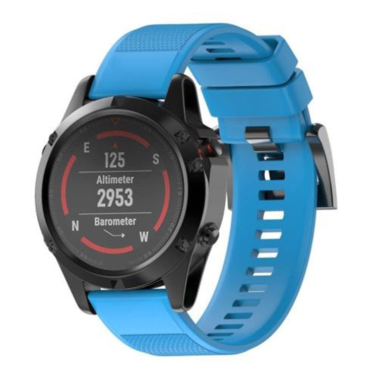 KALEBOL KLB-SJLWGJ-001 For Garmin QuickFit 22mm Wrist Band Adjustable Silicone Strap - Sky Blue