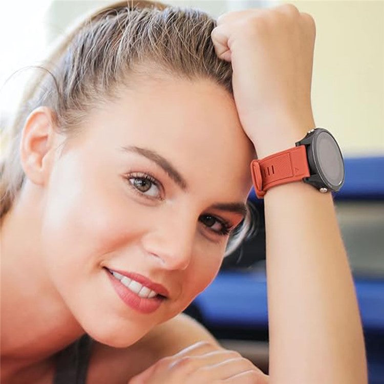 KALEBOL KLB-SJLWGJ-001 For Garmin QuickFit 22mm Wrist Band Adjustable Silicone Strap - Sky Blue