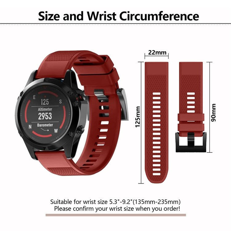 KALEBOL KLB-SJLWGJ-001 For Garmin QuickFit 22mm Wrist Band Adjustable Silicone Strap - Sky Blue