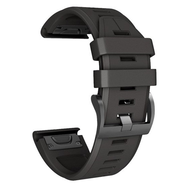 KALEBOL KLB-PWGJ-001 For Garmin Fenix 7X / 7X Pro Watch Band 26mm Silicone Watch Strap - Black