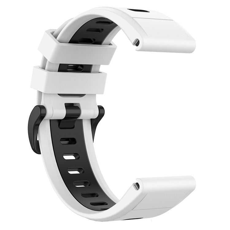 KALEBOL KLB-SSPWGJ-001 For Garmin Fenix 7X / 7X Pro Watchband QuickFit 26mm Silicone Watch Strap - White / Black