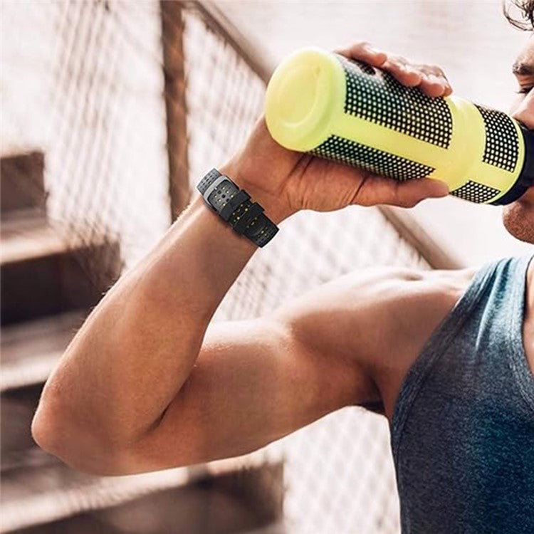 KALEBOL KLB-SSYKGJ-001 For Garmin Fenix 7 / 7 Pro Watch Bracelet Dual Color QuickFit 22mm Replacement Strap - Red+Black