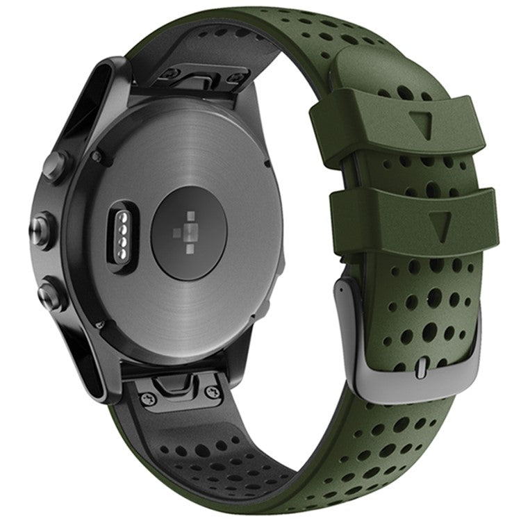 KALEBOL KLB-SSPWGJ-001 For Garmin Fenix 6X / Fenix 7X / Instinct 2X Watchband QuickFit 26mm Silicone Watch Bracelet - Army Green