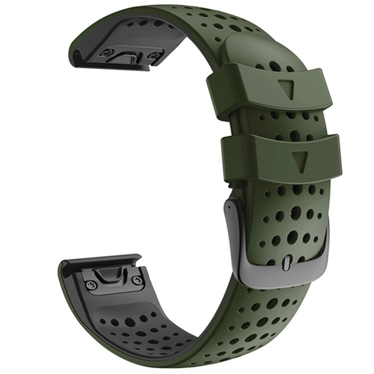 KALEBOL KLB-SSPWGJ-001 For Garmin Fenix 6X / Fenix 7X / Instinct 2X Watchband QuickFit 26mm Silicone Watch Bracelet - Army Green
