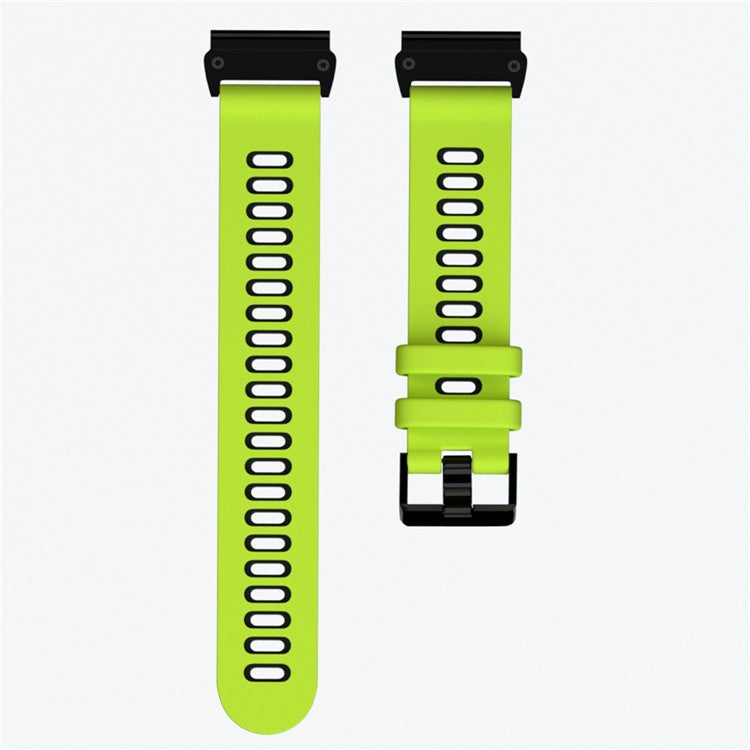 KALEBOL KLB-SSSCGJ-001 For Garmin Fenix 7 / 7 Pro Watch Bracelet QuickFit 22mm Strap with Dual Color Design - Lime+Black