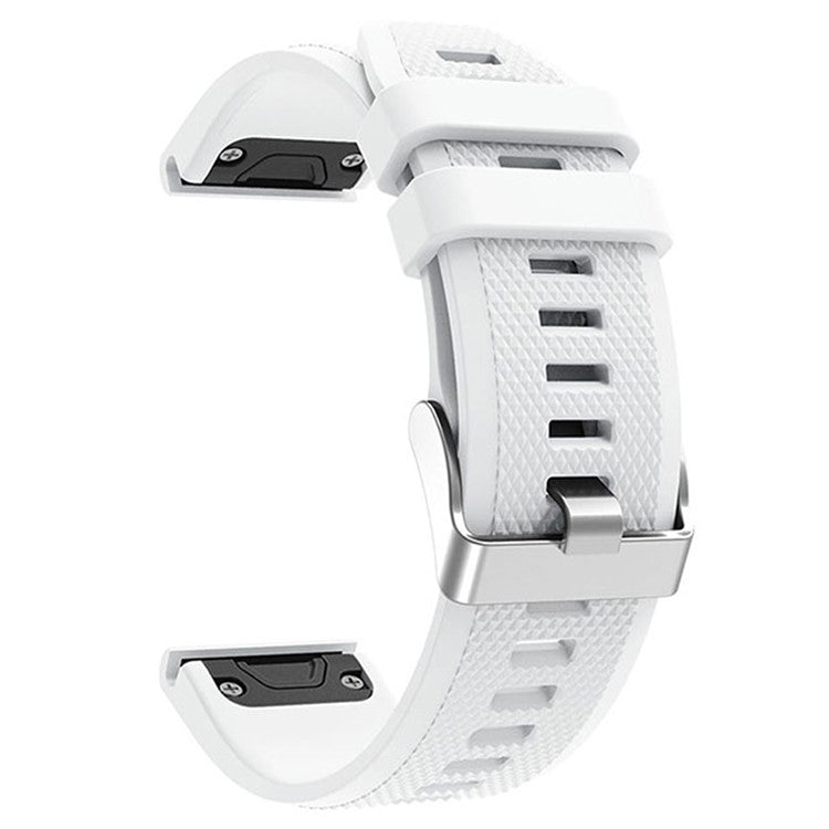 KALEBOL KLB-LWGJ-001 For Garmin Fenix 7 / 7 Pro Watch Bracelet QuickFit 22mm Strap with Grid Texture - White