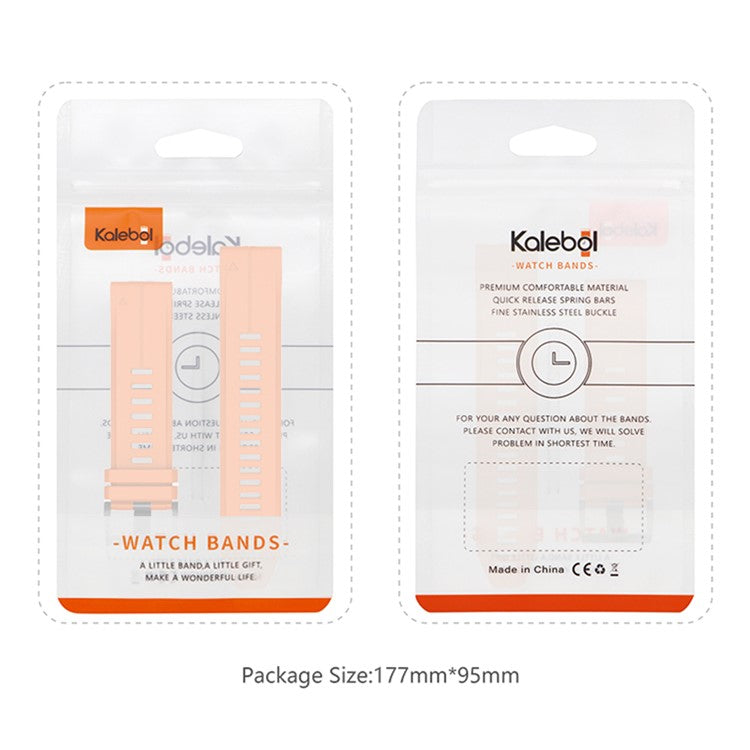 KALEBOL KLB-LWGJ-001 For Garmin Fenix 7 / 7 Pro Watch Bracelet QuickFit 22mm Strap with Grid Texture - Orange