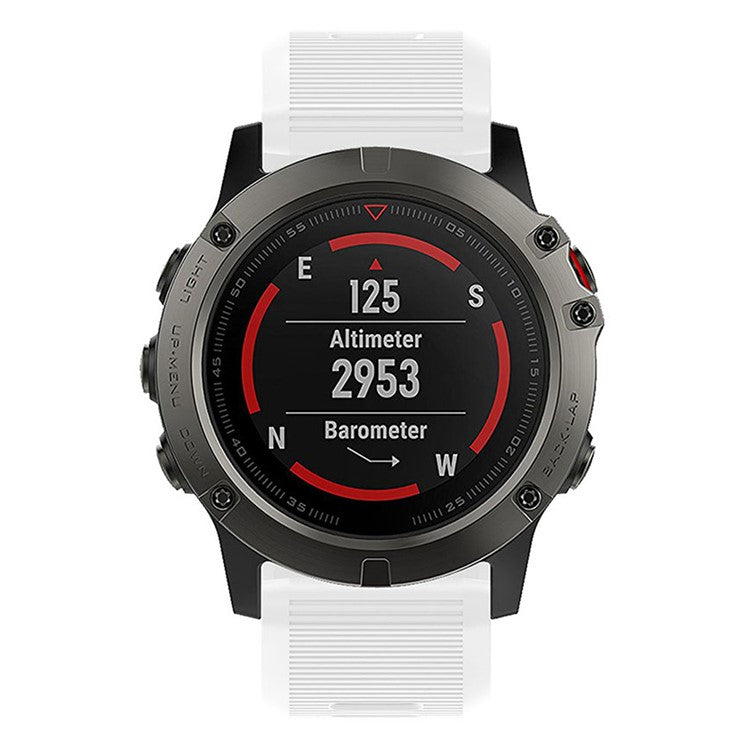 KALEBO LKLB-HWGJ-001 For Garmin Fenix 6X / Fenix 7X / Instinct 2X Smart Watch Band QuickFit 26mm Silicone Strap - White