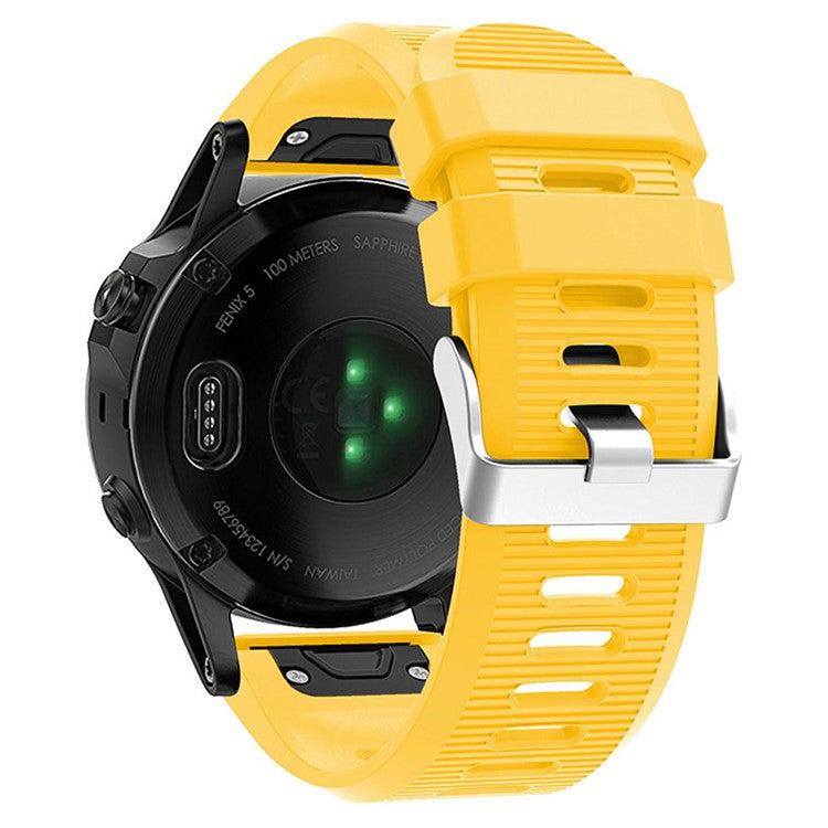 KALEBO LKLB-HWGJ-001 For Garmin Fenix 6X / Fenix 7X / Instinct 2X Smart Watch Band QuickFit 26mm Silicone Strap - Yellow