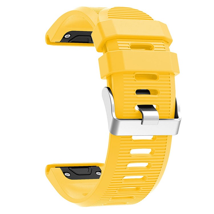 KALEBO LKLB-HWGJ-001 For Garmin Fenix 6X / Fenix 7X / Instinct 2X Smart Watch Band QuickFit 26mm Silicone Strap - Yellow