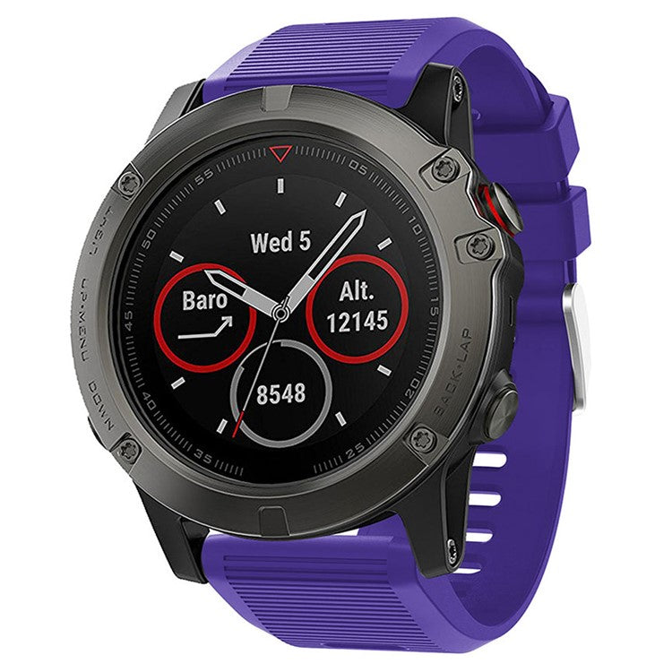 KALEBO LKLB-HWGJ-001 For Garmin Fenix 6X / Fenix 7X / Instinct 2X Smart Watch Band QuickFit 26mm Silicone Strap - Purple