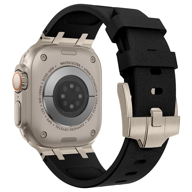 KALEBOL For Apple Watch 10 46mm / Ultra 2 / Ultra 49mm / 9 8 7 45mm / SE (2023) SE (2022) SE 6 5 4 44mm / 3 2 1 42mm Silicone Band - Titanium+Black