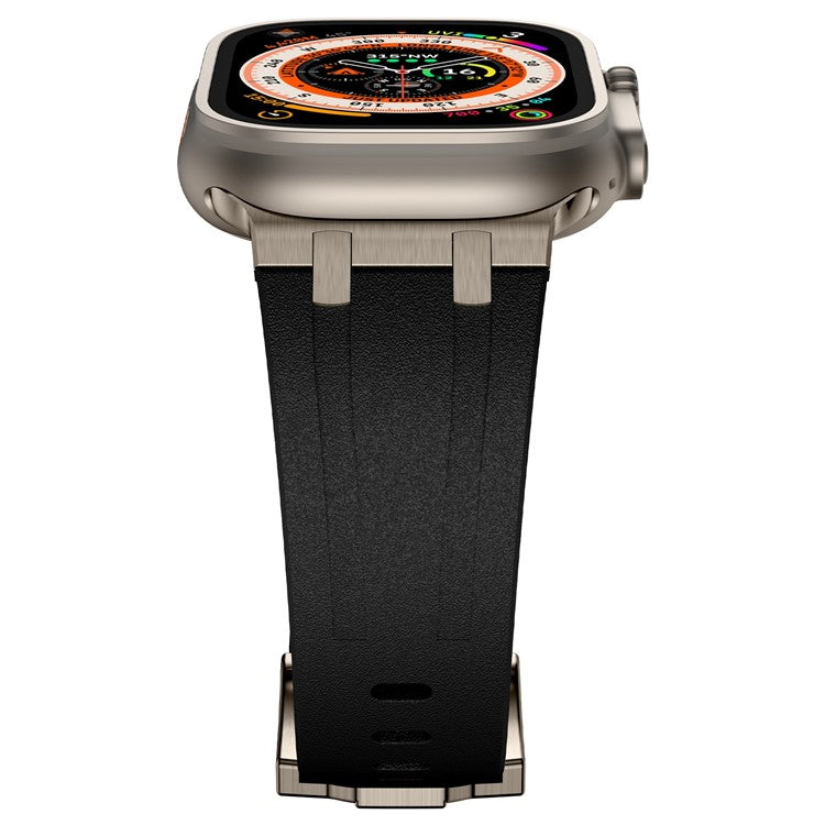 KALEBOL For Apple Watch 10 46mm / Ultra 2 / Ultra 49mm / 9 8 7 45mm / SE (2023) SE (2022) SE 6 5 4 44mm / 3 2 1 42mm Silicone Band - Titanium+Black