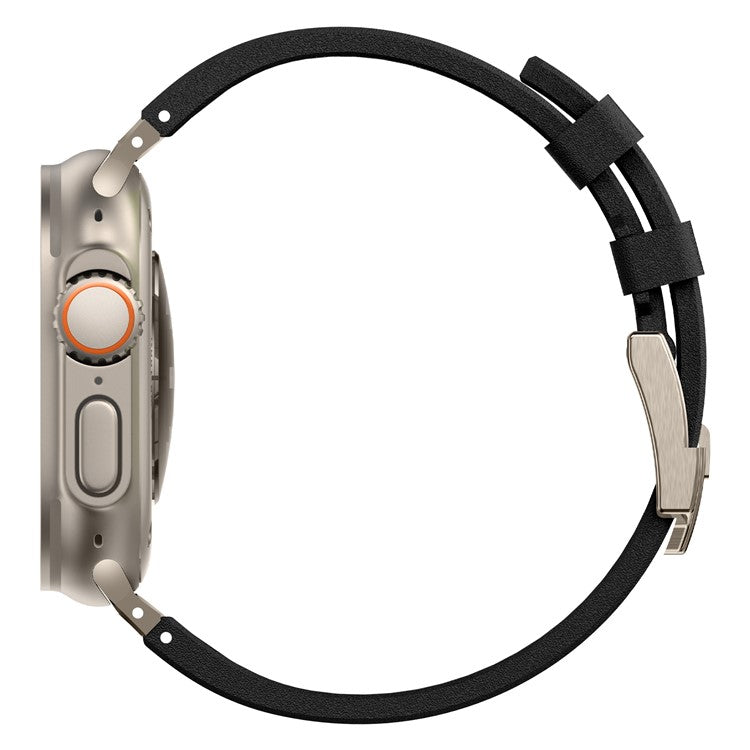 KALEBOL For Apple Watch 10 46mm / Ultra 2 / Ultra 49mm / 9 8 7 45mm / SE (2023) SE (2022) SE 6 5 4 44mm / 3 2 1 42mm Silicone Band - Titanium+Black