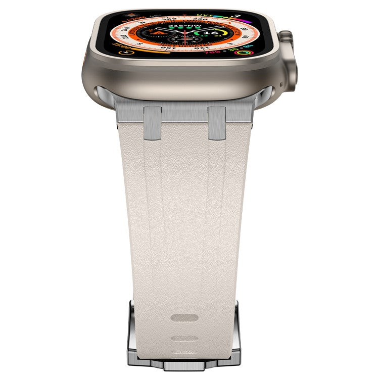 KALEBOL For Apple Watch 10 46mm / Ultra 2 / Ultra 49mm / 9 8 7 45mm / SE (2023) SE (2022) SE 6 5 4 44mm / 3 2 1 42mm Silicone Band - Silver+Starlight