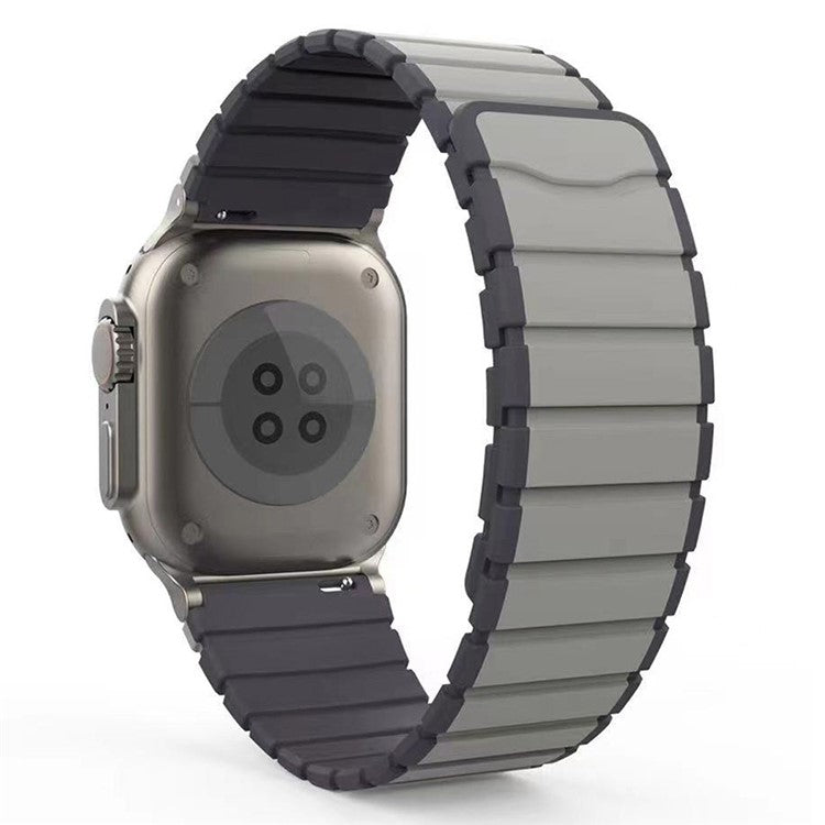 KALEBOL KLB-SSCXGJ-001 Strap for Apple Watch Series 10 42mm / 9 8 7 41mm / SE (2023) SE (2022) SE 6 5 4 40mm / 3 2 1 38mm Magnetic Silicone Band - Grey