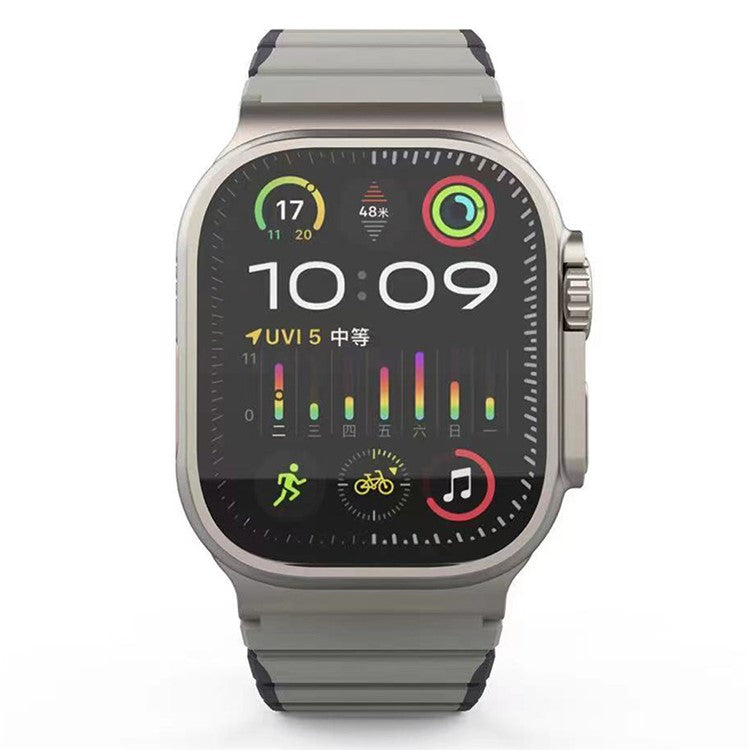 KALEBOL KLB-SSCXGJ-001 Strap for Apple Watch Series 10 42mm / 9 8 7 41mm / SE (2023) SE (2022) SE 6 5 4 40mm / 3 2 1 38mm Magnetic Silicone Band - Grey