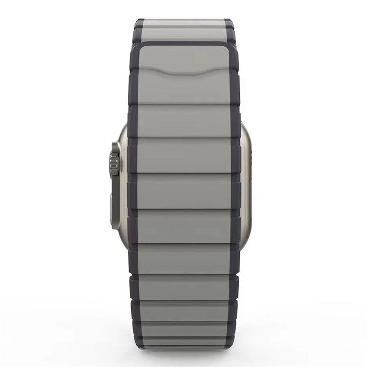 KALEBOL KLB-SSCXGJ-001 Strap for Apple Watch Series 10 42mm / 9 8 7 41mm / SE (2023) SE (2022) SE 6 5 4 40mm / 3 2 1 38mm Magnetic Silicone Band - Grey