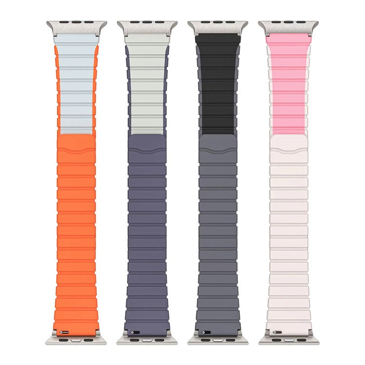 KALEBOL KLB-SSCXGJ-001 Strap for Apple Watch Series 10 42mm / 9 8 7 41mm / SE (2023) SE (2022) SE 6 5 4 40mm / 3 2 1 38mm Magnetic Silicone Band - Grey