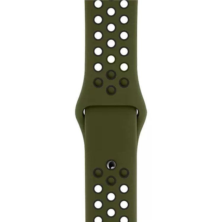 KALEBOL Size S / M Strap For Apple Watch Series 10 42mm / 9 8 7 41mm / SE (2023) SE (2022) SE 6 5 4 40mm / 3 2 1 38mm Silicone Watch Band - Olive Green+Black