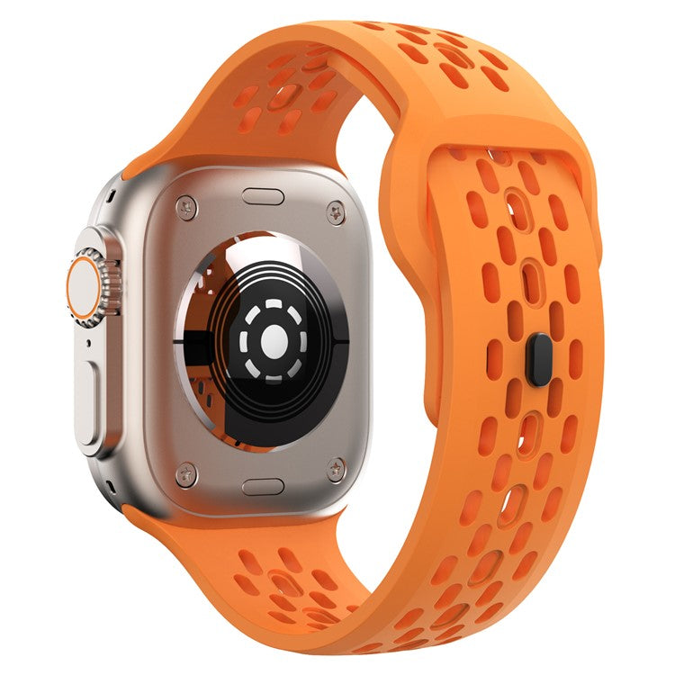 KALEBOL For Apple Watch 10 46mm / Ultra 2 / Ultra 49mm / 9 8 7 45mm / SE (2023) SE (2022) SE 6 5 4 44mm / 3 2 1 42mm Fluorubber Watch Band - Orange