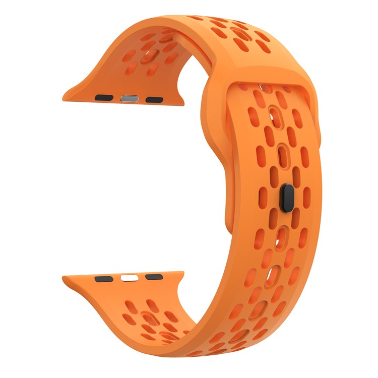 KALEBOL For Apple Watch 10 46mm / Ultra 2 / Ultra 49mm / 9 8 7 45mm / SE (2023) SE (2022) SE 6 5 4 44mm / 3 2 1 42mm Fluorubber Watch Band - Orange